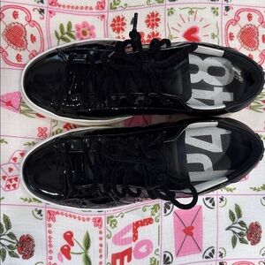 p448 black patent leather sneakers – size 39